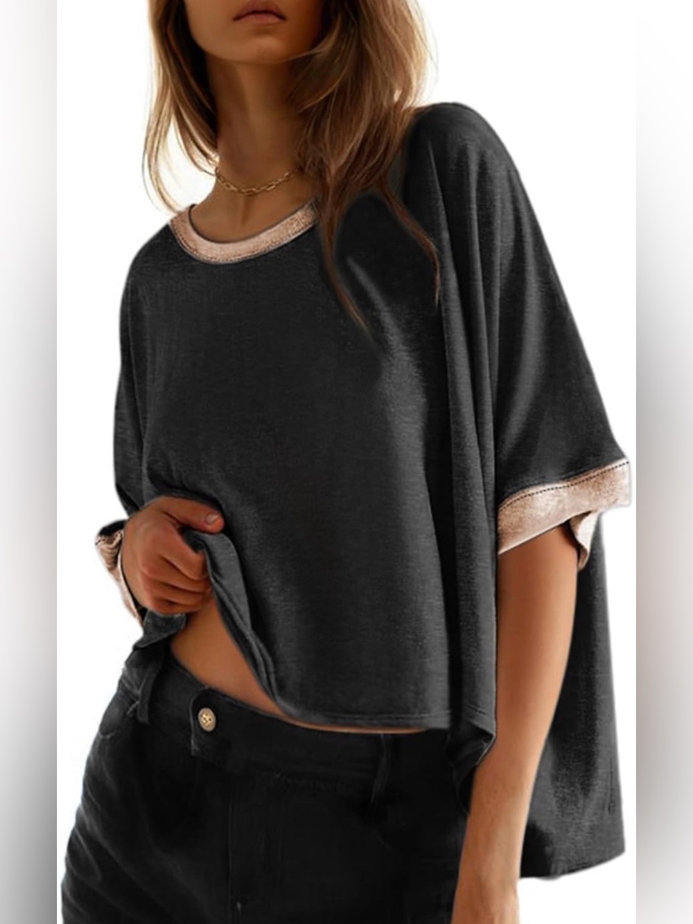 Dokotoo Oversized Boxy Top - Black